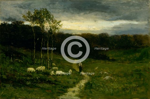 Woman Walking down Path, 1882. Creator: Edward Mitchell Bannister.
