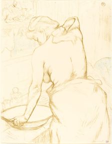 Woman Washing Herself (Femme qui se lave), 1896. Creator: Henri de Toulouse-Lautrec