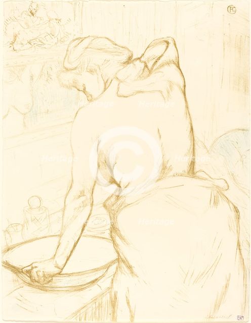 Woman Washing Herself (Femme qui se lave), 1896. Creator: Henri de Toulouse-Lautrec.