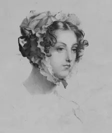 Woman wearing a bonnet, 1820s. Creator: Mademoiselle Formentin