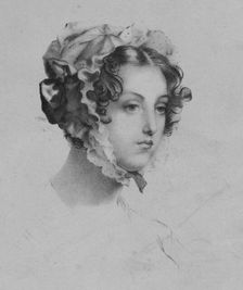 Woman wearing a bonnet, 1820s. Creator: Mademoiselle Formentin