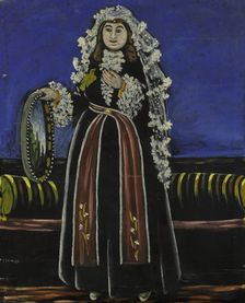 Woman wearing a Lechaki (silk veil). Creator: Pirosmani, Niko (1862-1918)