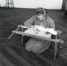 Woman weaving, Sarajevo, Bosnia-Hercegovina, Yugoslavia, 1939