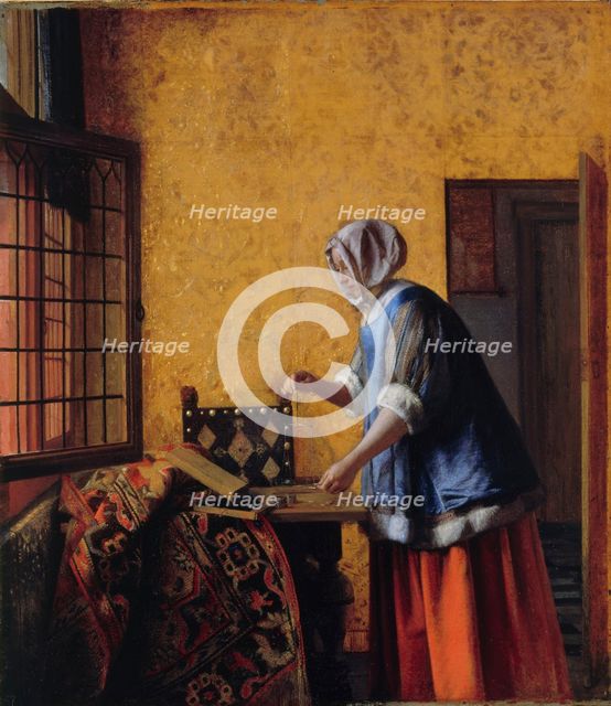 Woman Weighing Gold, ca 1662.