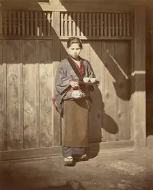 Woman with Tea Tray, 1863-1868. Creator: Felice Beato