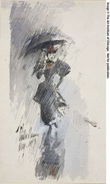 Woman with Umbrella, 1893. Creator: Frederick Childe Hassam