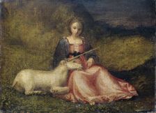 Woman with Unicorn, c. 1510. Artist: Anonymous
