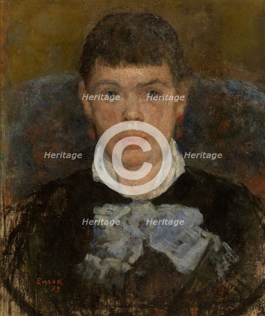 Woman  with Upturned Nose, 1879. Creator: James Ensor.