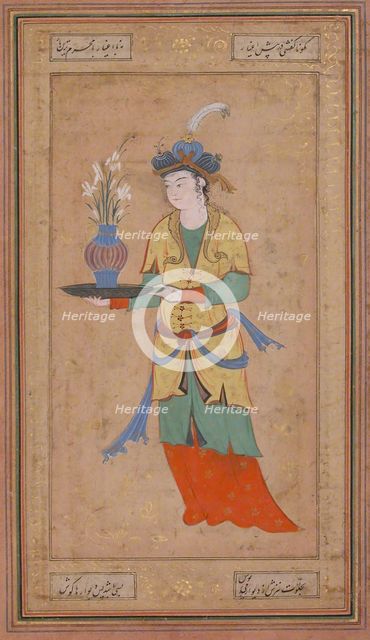 Woman with Vase of Lilies, second half 16th century. Creator: Unknown.