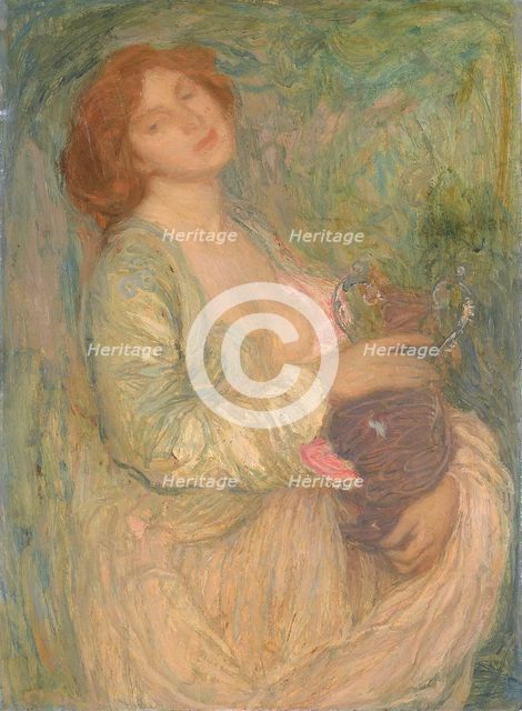 Woman with Vase, late 19th-early 20th century. Creator: Edmond Francois Aman-Jean.