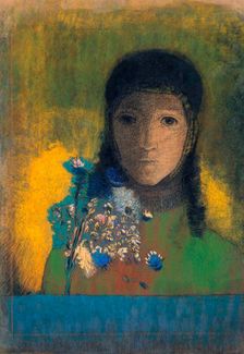 Woman with Wildflowers c1900. Creator: Redon, Odilon (1840-1916)