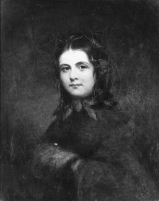 Woman with a Muff, ca. 1850. Creator: Unknown