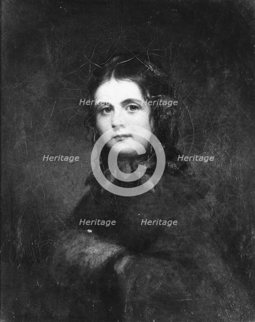 Woman with a Muff, ca. 1850. Creator: Unknown.