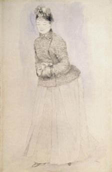 Woman with a Muff c1883-c1884. Artist: Pierre-Auguste Renoir