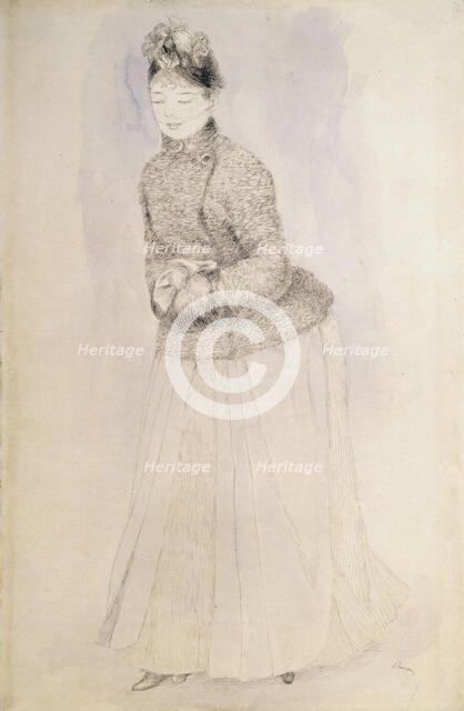 'Woman with a Muff', c1883-c1884.  Artist: Pierre-Auguste Renoir