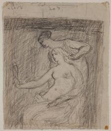 Woman with a Mirror Having Her Hair Combed, c1870-1896. Creator: Wyatt Eaton