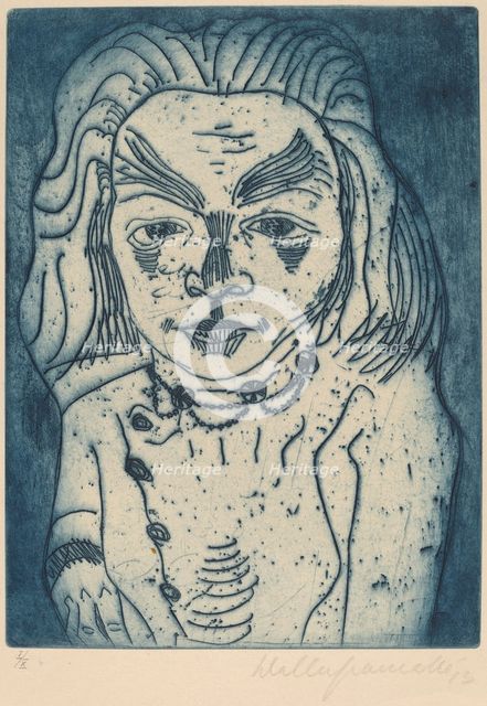 Woman with a Necklace, 1923. Creator: Walter Gramatté.