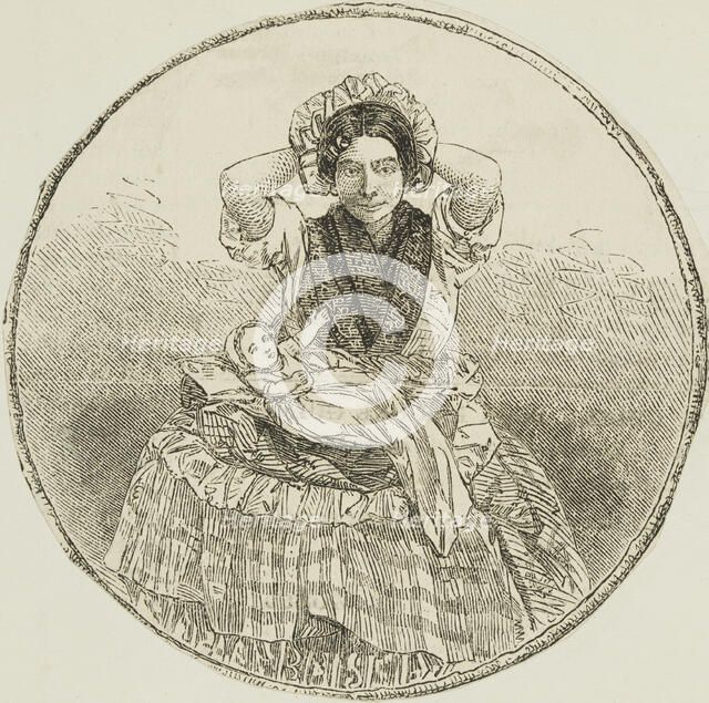 Woman with a baby, 1865.  Creator: Unknown.