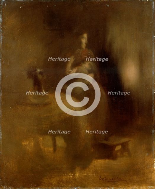 'Woman with a Baby in Her Lap', 1890s.  Artist: Eugene Carriere