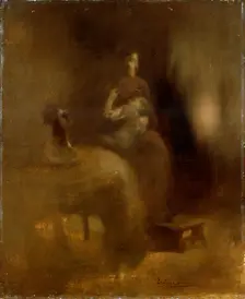 Woman with a Baby in Her Lap 1890s. Artist: Eugene Carriere