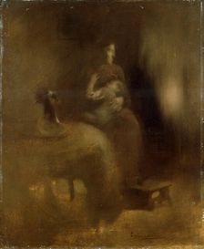 Woman with a Baby in Her Lap 1890s. Artist: Eugene Carriere