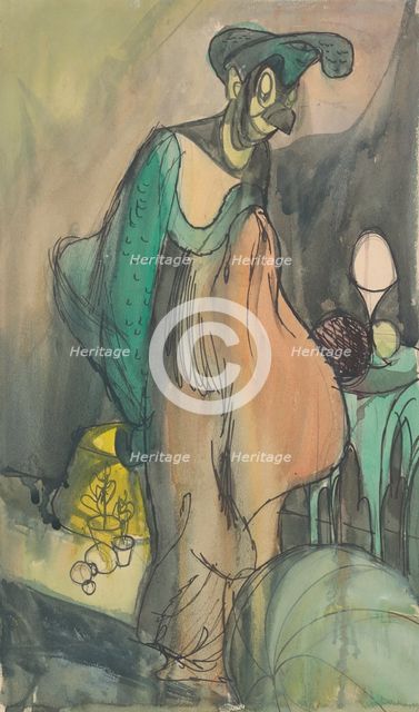 Woman with a bird's face, 1940-1944. Creator: Ján Novák.