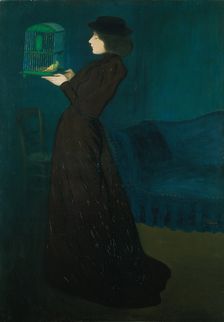 Woman with a Birdcage, 1892. Creator: Rippl-Rónai, József (1861-1927)
