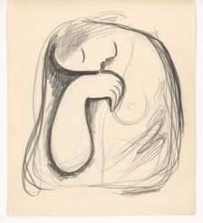 Woman with a bowed head, 1937. Creator: Mikulas Galanda