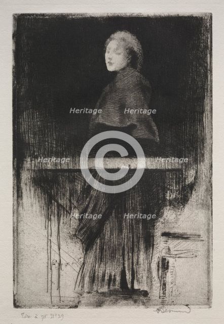 Woman with a Cape, 1889. Creator: Albert Besnard (French, 1849-1934).