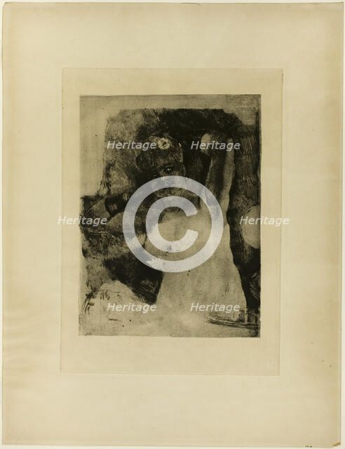 Woman with a Carcel Lamp, 1876. Creator: Félicien Rops.