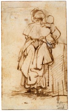 Woman with a Child on Her Lap 1640s. Artist: Rembrandt Harmensz van Rijn