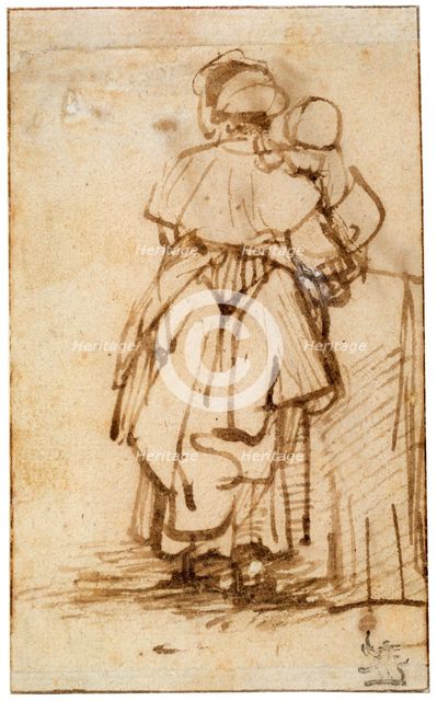 'Woman with a Child on Her Lap', 1640s.  Artist: Rembrandt Harmensz van Rijn    