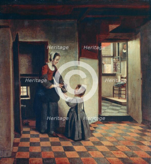 'Woman with a Child in a Pantry', c1660. Artist: Pieter de Hooch