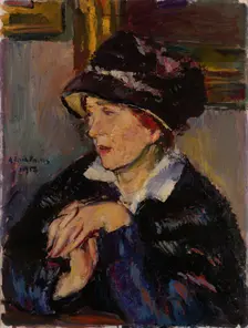 Woman with a Dark Hat, 1917. Artist: Faistauer, Anton (1887-1930)
