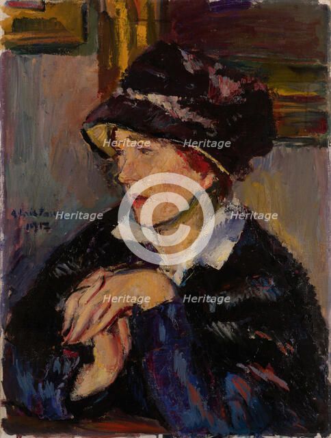 Woman with a Dark Hat, 1917. Artist: Faistauer, Anton (1887-1930)