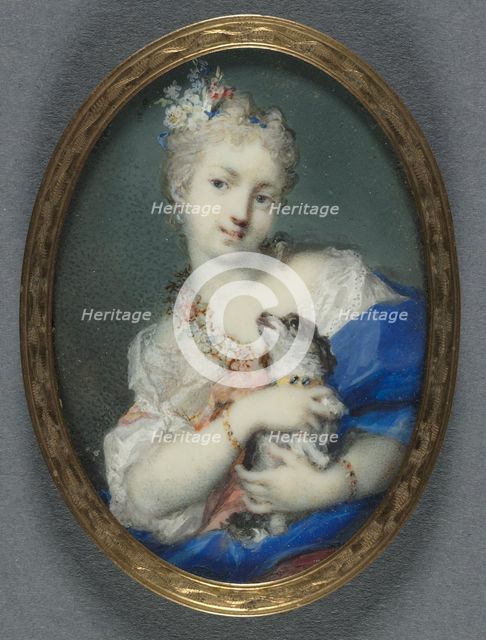 Woman with a Dog, 1710-1720. Creator: Rosalba Carriera (Italian, 1675-1757).