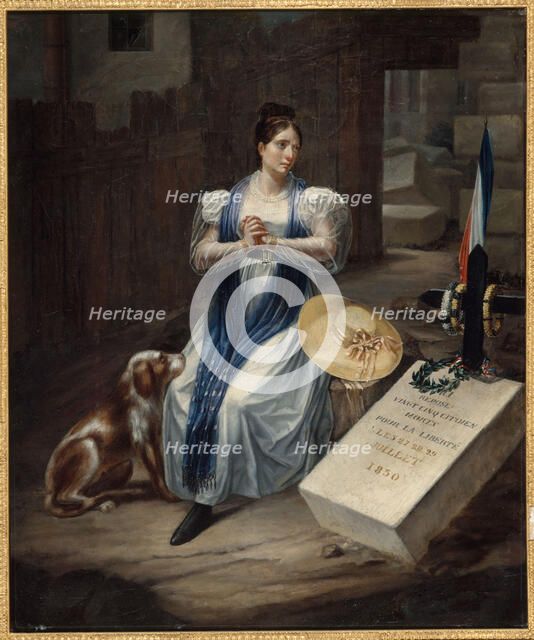 Woman with a dog, 1830. Creator: LS Jean.