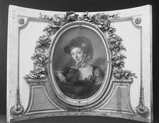 Woman with a dog (one of a set), 1770-90. Creator: French Painter , ca. 1775