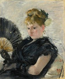 Woman with a fan, 1876. Creator: Morisot, Berthe (1841-1895)