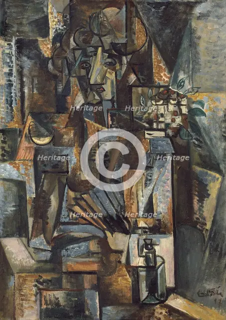 Woman with a Fan, 1917. Creator: Filla, Emil (1882-1953).