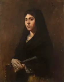 Woman with a fan, between 1873 and 1892. Creator: Jean Alexandre Joseph Falguiere