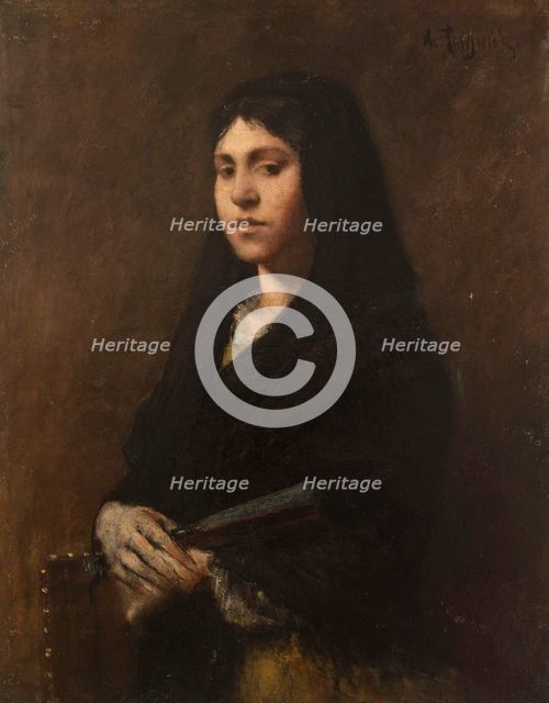 Woman with a fan, between 1873 and 1892. Creator: Jean Alexandre Joseph Falguiere.