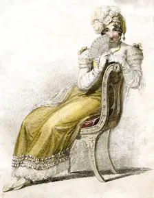 Woman with a fan c1750-1850