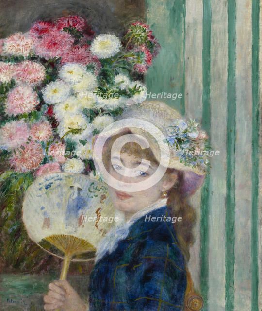 Woman With A Fan, c1879. Creator: Pierre-Auguste Renoir.