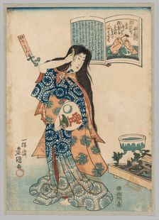 Woman with a Fan in her Left Hand Combing her Hair, 1786-1864. Creator: Gototei Kunisada (Japanese, 1786-1864)