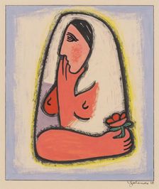 Woman with a flower, 1938. Creator: Mikulas Galanda