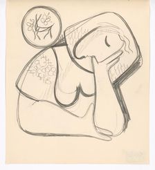 Woman with a folk plate, 1938. Creator: Mikulas Galanda