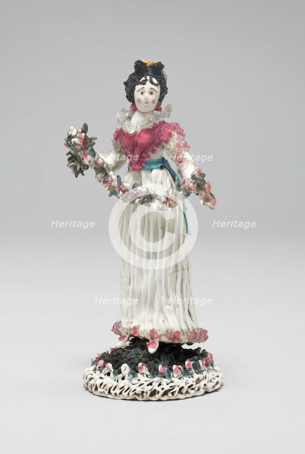 Woman with a Garland of Flowers, France, 1750/99. Creator: Verres de Nevers.