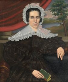 Woman with a Green Book (Louisa Gallond Cook), 1838. Creator: Erastus Salisbury Field