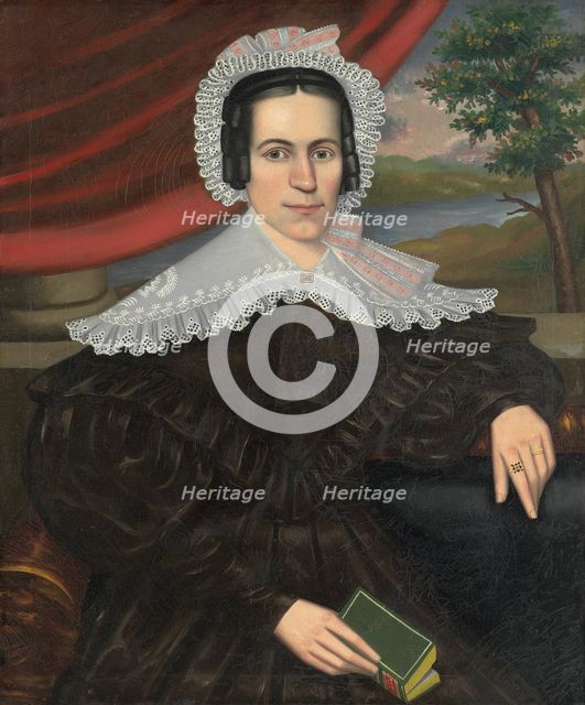 Woman with a Green Book (Louisa Gallond Cook), 1838. Creator: Erastus Salisbury Field.